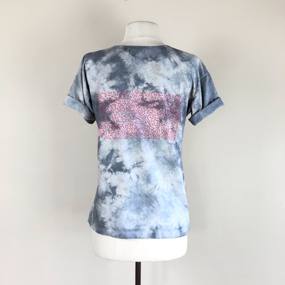 vintage 90s tie dye tee | 1990s abstract art t shirt | grunge hippie top tshirt - Picture 2 of 8